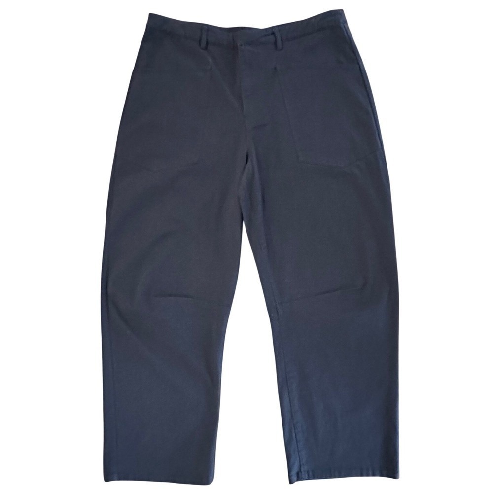 Steve‎ Madden Haniel Barrel-Leg Pants Women L Twill Black Wide Leg Cargo Utility